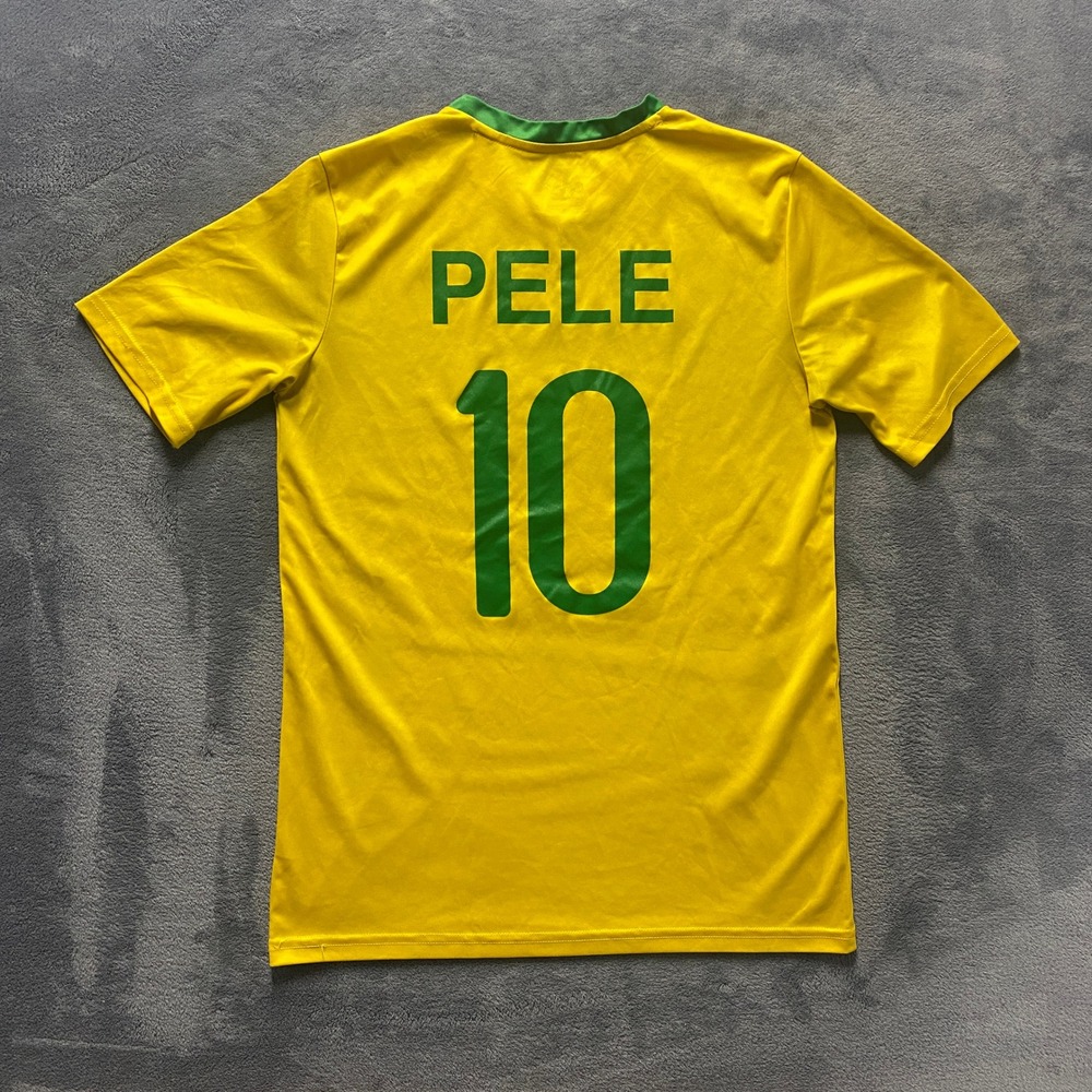 Pele 10 Brasil Soccer Jersey Youth Large 14/16 Yellow National Team Gen2 Brand